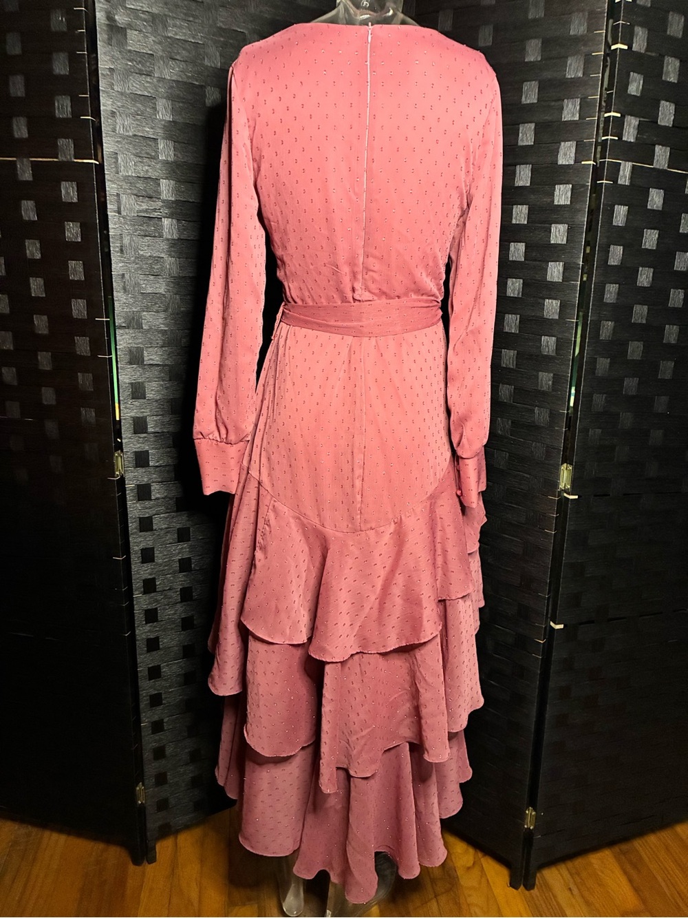 Tiered Ruffle Maxi Dress in Dusty Rose - Picture 8 of 12